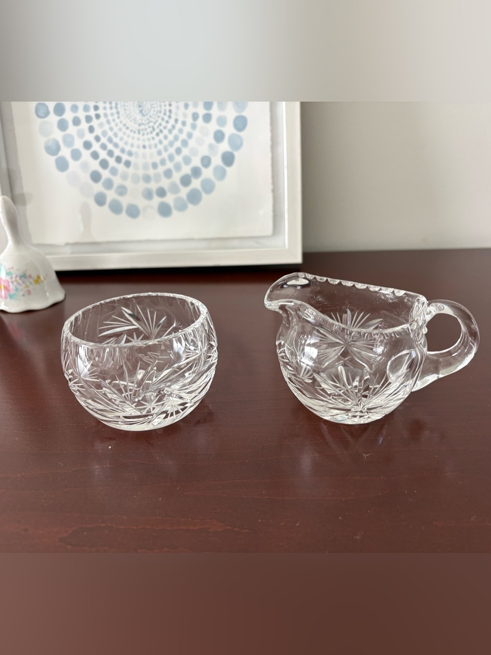 Vintage Waterford Crystal - Sugar Bowl & Creamer - Kerry Pattern Coffee Service.